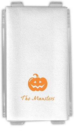 Personalized Linen-Like Guest Towels by Rytex (Jack O Lantern Motif)