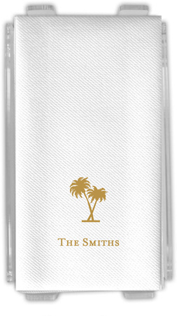 Personalized Linen-Like Guest Towels with Palm Tree Motif by Rytex