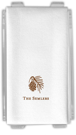 Personalized Linen-Like Guest Towels by Rytex (Pinecone Motif)