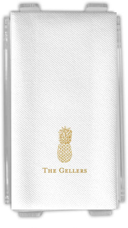 Personalized Linen-Like Guest Towels by Rytex (Pineapple Motif)