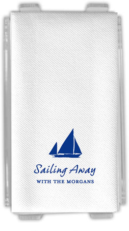Personalized Linen-Like Guest Towels by Rytex (Sailboat Motif)