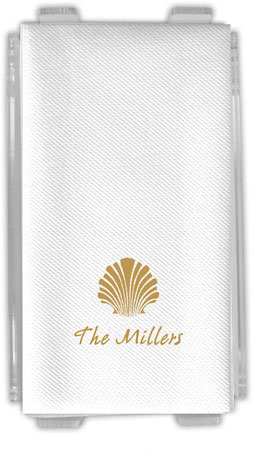 Personalized Linen-Like Guest Towels by Rytex (Shell Motif)