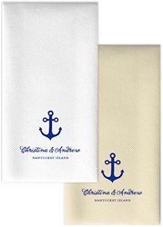 Personalized Linen-Like Guest Towels by Rytex (Anchor Motif)