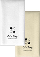 Personalized Linen-Like Guest Towels with Cards Motif by Rytex