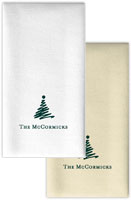Personalized Linen-Like Guest Towels by Rytex (Christmas Tree Motif)