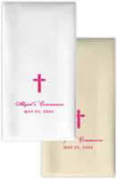 Personalized Linen-Like Guest Towels by Rytex (Cross Motif)
