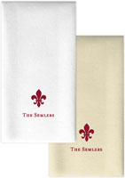 Personalized Linen-Like Guest Towels by Rytex (Fleur De Lis Motif)