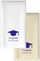 Personalized Linen-Like Guest Towels by Rytex (Graduation Cap Motif)