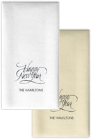 Personalized Linen-Like Guest Towels by Rytex (Happy New Year Motif)