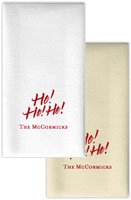 Personalized Linen-Like Guest Towels by Rytex (Ho Ho Ho Motif)