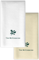 Personalized Linen-Like Guest Towels by Rytex (Holly Motif)