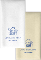 Personalized Linen-Like Guest Towels with House Motif by Rytex