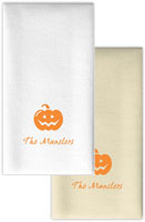 Personalized Linen-Like Guest Towels by Rytex (Jack O Lantern Motif)
