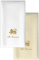 Personalized Linen-Like Guest Towels by Rytex (Lion Motif)