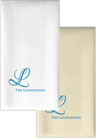 Personalized Linen-Like Guest Towels with Passion Initial Motif by Rytex