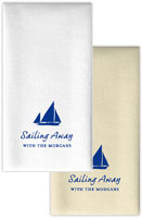 Personalized Linen-Like Guest Towels by Rytex (Sailboat Motif)