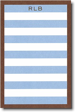 Boatman Geller Notepads - Light Blue Stripe/Brown Border
