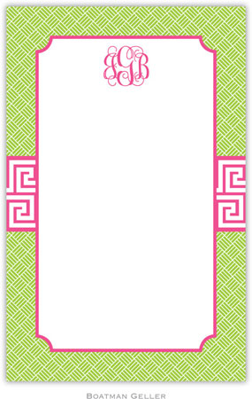 Boatman Geller Notepads - Greek Key Band Pink