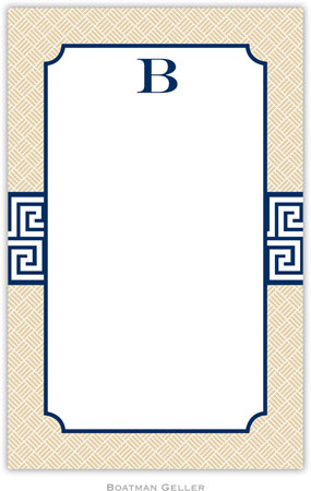 Boatman Geller Notepads - Greek Key Band Navy