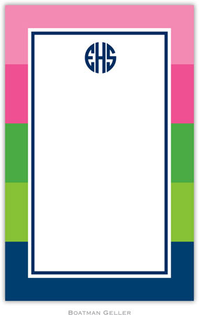 Boatman Geller Notepads - Bold Stripe Pink Green & Navy Boatman Geller Notepads - Bold Stripe Pink Green & Navy