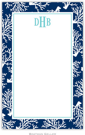 Boatman Geller Notepads - Coral Repeat Navy Boatman Geller Notepads - Coral Repeat Navy