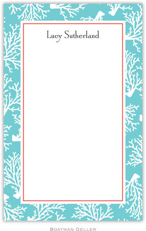 Boatman Geller Notepads - Coral Repeat Teal Boatman Geller Notepads - Coral Repeat Teal