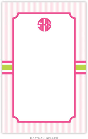 Boatman Geller Notepads - Seersucker Band Pink & Green