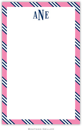 Boatman Geller Notepads - Repp Tie Pink & Navy