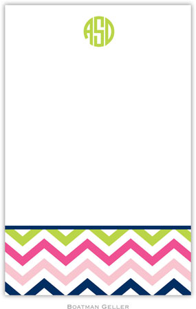 Boatman Geller Notepads - Chevron Pink Navy & Lime