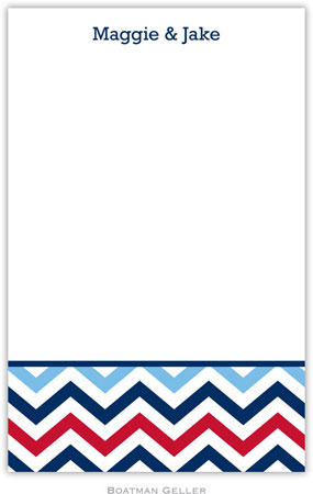 Boatman Geller Notepads - Chevron Blue & Red