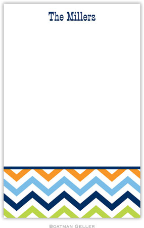 Boatman Geller Notepads - Chevron Blue Orange & Lime