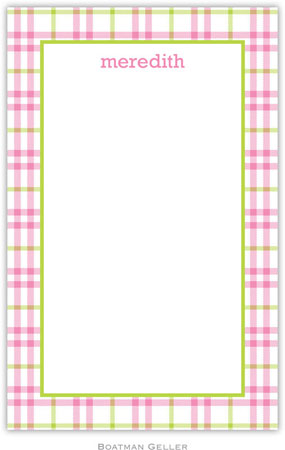 Boatman Geller Notepads - Miller Check Pink & Green