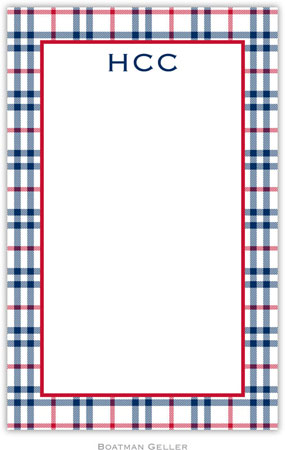 Boatman Geller Notepads - Miller Check Navy & Red