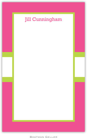 Boatman Geller Notepads - Stripe Raspberry & Lime