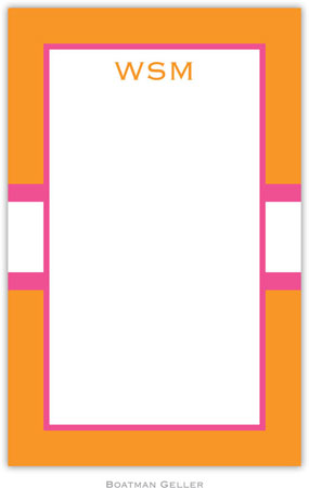 Boatman Geller Notepads - Stripe Tangerine & Raspberry