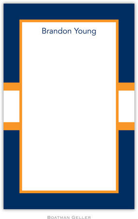 Boatman Geller Notepads - Stripe Navy & Tangerine