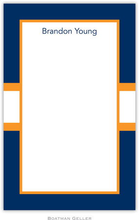 Boatman Geller Notepads - Stripe Navy & Tangerine Boatman Geller Notepads - Stripe Navy & Tangerine