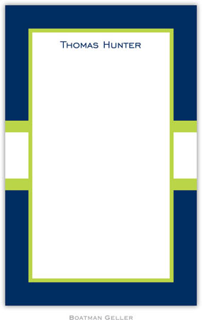 Boatman Geller Notepads - Stripe Navy & Lime Boatman Geller Notepads - Stripe Navy & Lime