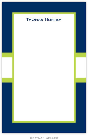 Boatman Geller Notepads - Stripe Navy & Lime