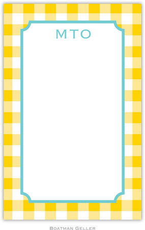 Boatman Geller - Create-Your-Own Personalized Notepads (Classic Check Sunflower)