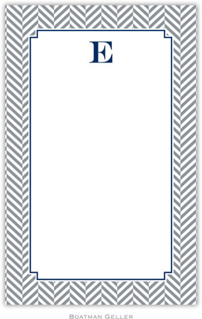 Boatman Geller - Create-Your-Own Personalized Notepads (Herringbone Gray)