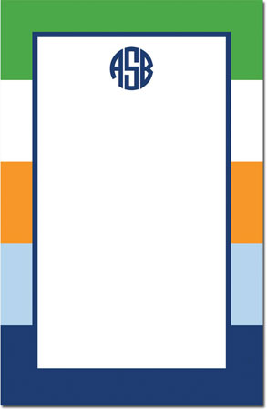 Boatman Geller Notepads - Bold Stripe Navy Orange & Kelly Boatman Geller Notepads - Bold Stripe Navy Orange & Kelly