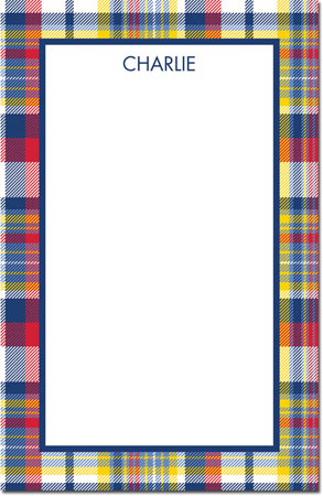 Boatman Geller Notepads - Classic Madras Plaid Navy & Red Boatman Geller Notepads - Classic Madras Plaid Navy & Red