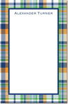 Boatman Geller Notepads - Classic Madras Plaid Navy & Orange