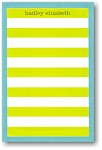 Boatman Geller Notepads - Rugby Stripe Lime/Blue Border