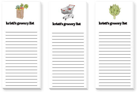 Skinnie Notepad Variety Sets by Donovan Designs (Groceries List)