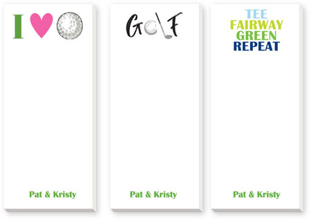 Skinnie Notepad Variety Sets by Donovan Designs (Golf)