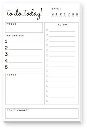 Large Notepads by Donovan Designs (To Do..Today! - Black & Gray)