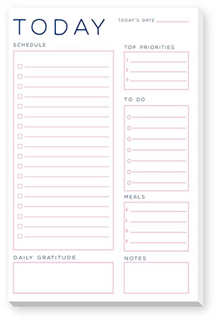 Large Notepads by Donovan Designs (Daily List - Navy & Pale Pink)