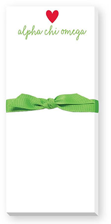 Sorority Skinnie Note Pads by Donovan Designs (Alpha Chi Omega)